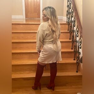 Aritzia Satin Mini Skirt in Champagne